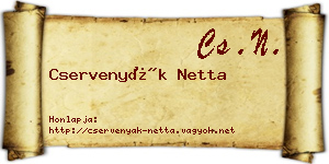 Cservenyák Netta névjegykártya